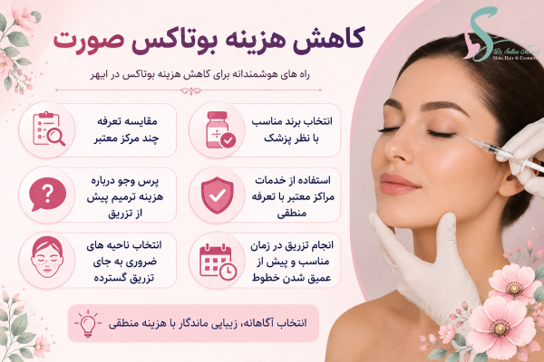 کاهش هزینه بوتاکس صورت